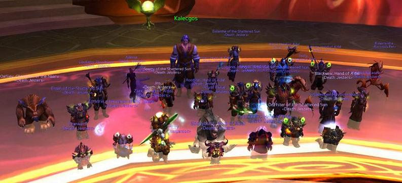 Our first Kil'Jaeden kill, Rootleaf in the middle. 